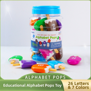 Montessori ankstyvojo išsilavinimą žaislas: 26 raidžių ir skaičių suderinimas ant ledinuko lazdelės 3-6 metų vaikams, plastmasinis