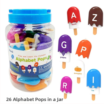 Montessori ankstyvojo išsilavinimą žaislas: 26 raidžių ir skaičių suderinimas ant ledinuko lazdelės 3-6 metų vaikams, plastmasinis