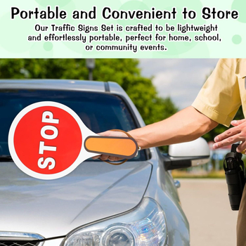 Stop and Go σήμα, διπλής όψης χειροκίνητο σήμα κυκλοφορίας για την εκπαίδευση στην οδική ασφάλεια παιδιών; πλαστική κατασκευή, εκτύπωση