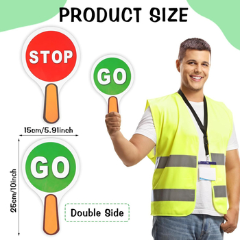 Stop and Go σήμα, διπλής όψης χειροκίνητο σήμα κυκλοφορίας για την εκπαίδευση στην οδική ασφάλεια παιδιών; πλαστική κατασκευή, εκτύπωση