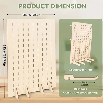 Ξύλινη βιτρίνα κοσμημάτων με γάντζους, μοντέρνο μινιμαλιστικό στυλ