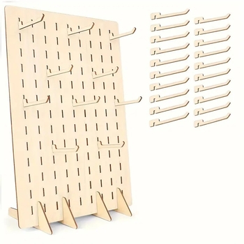 Ξύλινη βιτρίνα κοσμημάτων με γάντζους, μοντέρνο μινιμαλιστικό στυλ