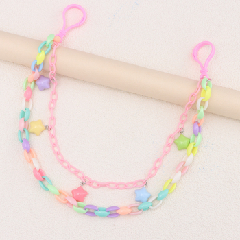 Стилна цветна акрилна звездна верижка за талия, метална конструкция, двойна халка, унисекс за младежи, многофункционален стил