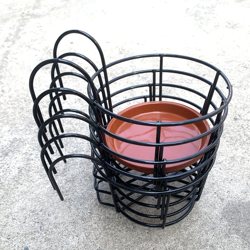 Vas virágállvány, falra szerelhető, egyszerű stílus