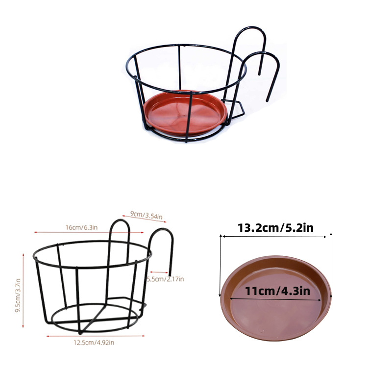 Vas virágállvány, falra szerelhető, egyszerű stílus