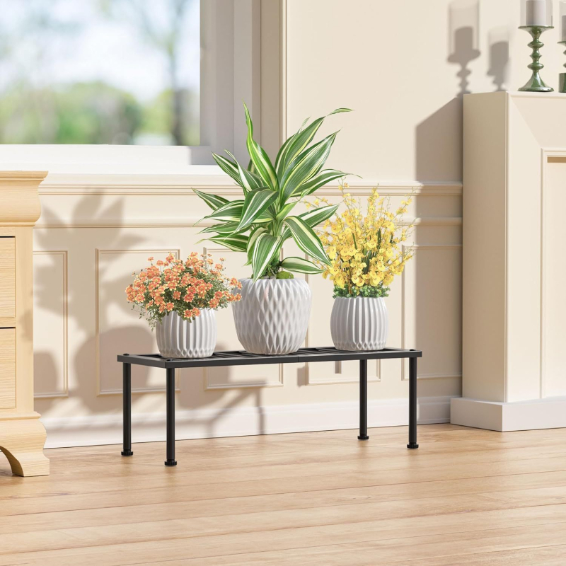 Kovácsoltvas növényállvány létra – többfunkciós, padlón álló, 1 szint, modern minimalista stílus