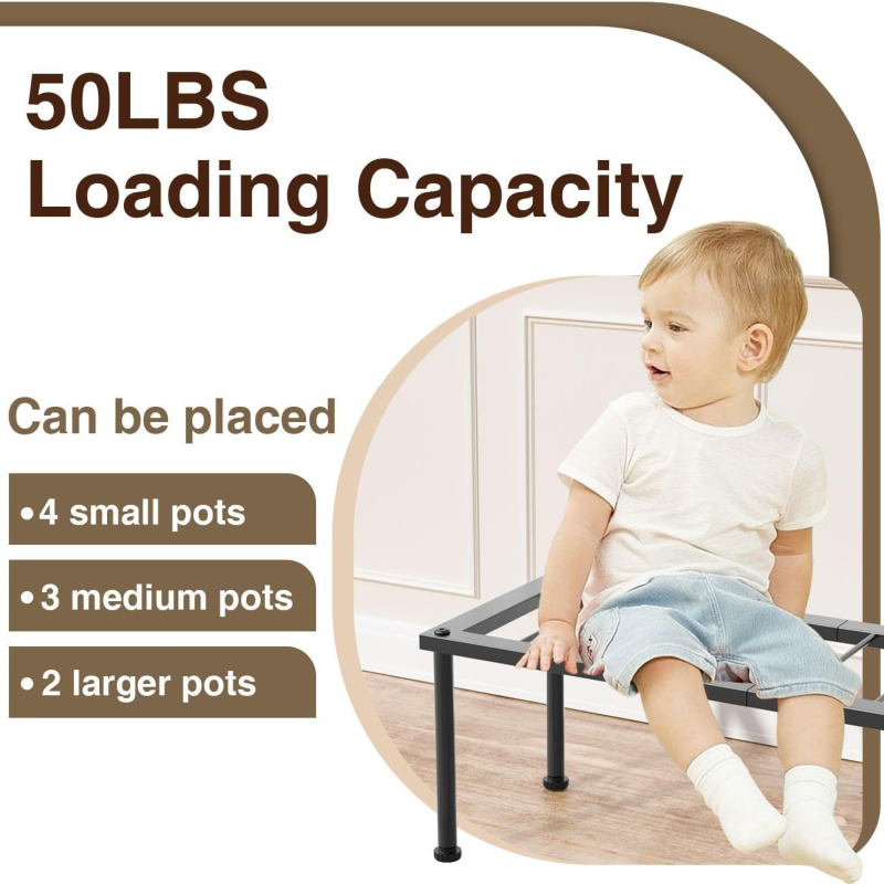 Kovácsoltvas növényállvány létra – többfunkciós, padlón álló, 1 szint, modern minimalista stílus