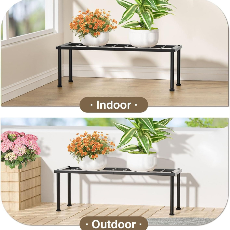 Kovácsoltvas növényállvány létra – többfunkciós, padlón álló, 1 szint, modern minimalista stílus