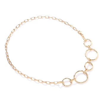 Body chain geometriai körökkel és retró stílussal (Fém; csat anyaga: ötvözet; zárás: snap gomb; szélesség: vast stílus >4 cm; elektropolírozás)