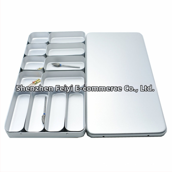 Дентална метална кутия за дезинфекция и съхранение на игли, с 12 отделения, дезинфекция при висока температура, eflydent