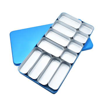 Дентална метална кутия за дезинфекция и съхранение на игли, с 12 отделения, дезинфекция при висока температура, eflydent