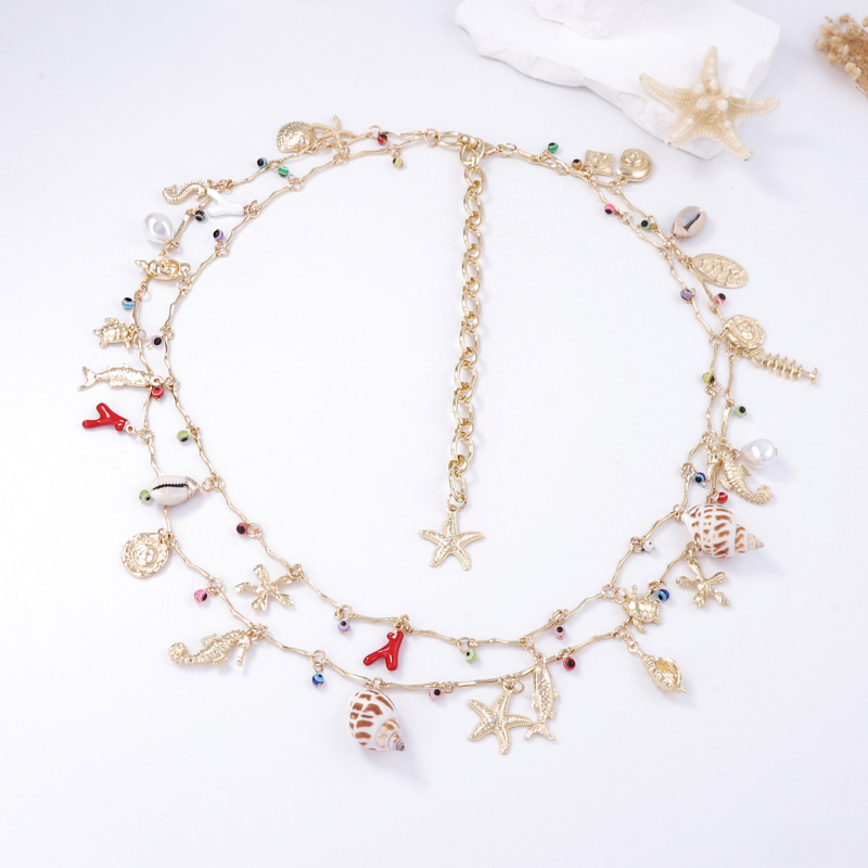 Yueli vidukļa ķēde, elektroplēšana, cinka sakausējums, dubultā ķēde, dzīvnieka/zodiaka forma, pavasaris 2025