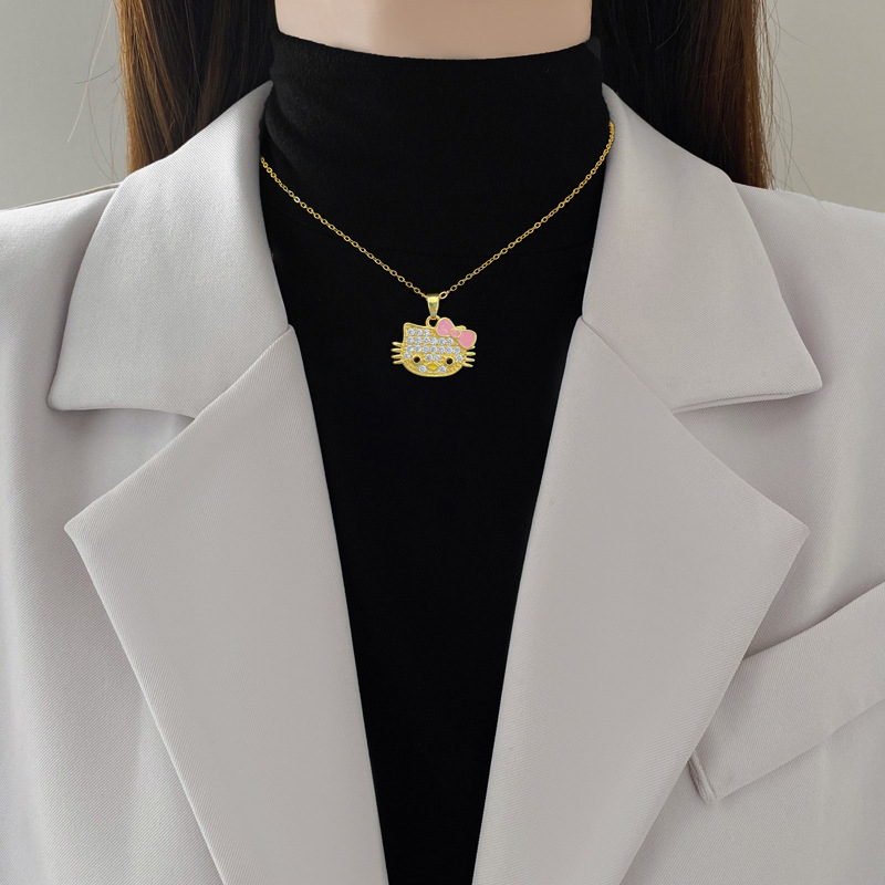 Ogrlica od nehrđajućeg čelika, bakren privjesak, geometrijski stil, težina 8 g, unisex
