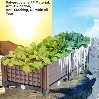 Plastikinė daržo sodinimo dėžė balkonui ir stogui, tvirta ir patvari, stovinti ant grindų, paprastas stilius, namų sodo auginimas