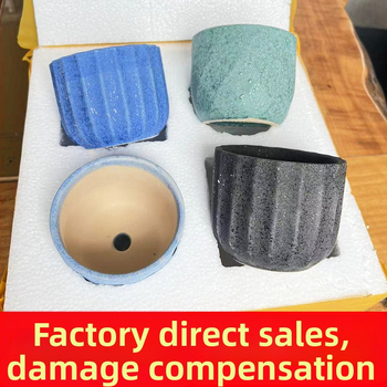 Keraminis vazonėlis sukulentams, kvėpuojantis ir tvirtas, aukštatemperatūroje degintas, staliniam ar grindų naudojimui