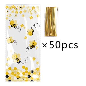 Bičių saldainių maišelis, personalizuotas plastikinis pakavimo maišelis lyties atskleidimo vakarui, be logotipo, virgin medžiagų santykis 1:0