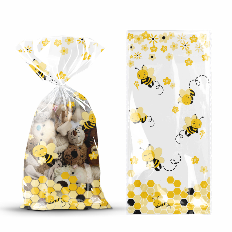 Bičių saldainių maišelis, personalizuotas plastikinis pakavimo maišelis lyties atskleidimo vakarui, be logotipo, virgin medžiagų santykis 1:0