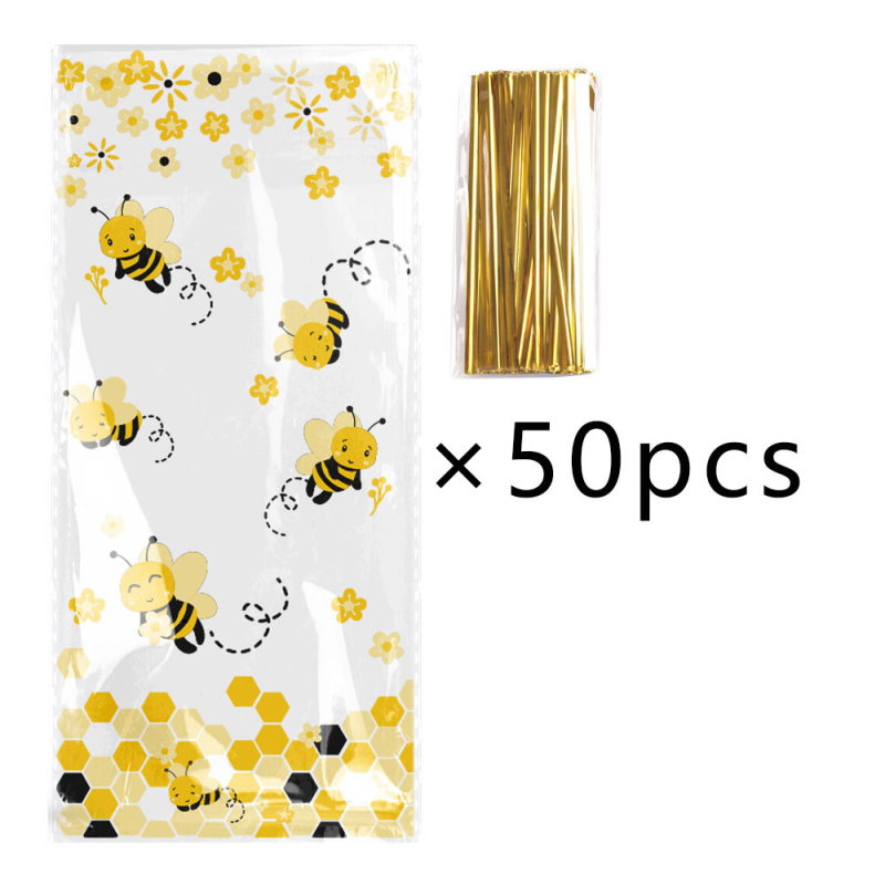 Bičių saldainių maišelis, personalizuotas plastikinis pakavimo maišelis lyties atskleidimo vakarui, be logotipo, virgin medžiagų santykis 1:0