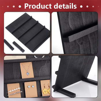 Ξύλινο σταντ προβολής σκουλαρικιών τεσσάρων επιπέδων με αποσπώμενες θέσεις