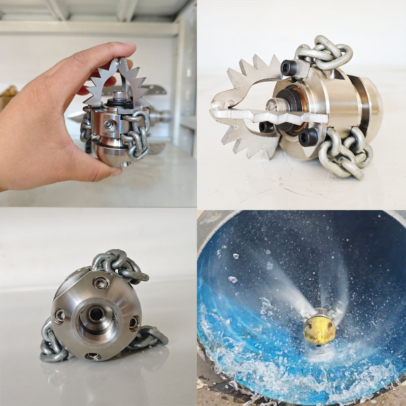 Aukšto slėgio besisukanti purkštuvė kanalizacijos valymui (nerūdijantis plienas) – valo riebalus, nuosėdas ir medžių šaknis