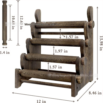 Τετραεπίπενος ξύλινος πάγκος επίδειξης για βραχιόλια και κολιέ, καλλιτεχνικός σχεδιασμός, στερεό ξύλο