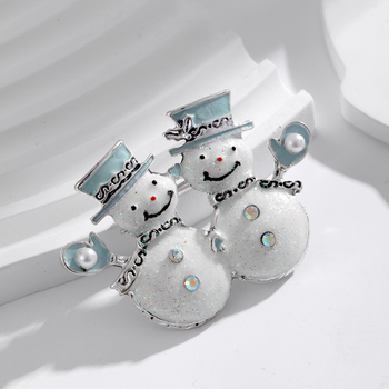 Καρφίτσα Dong Lan Jewelry από κράμα ψευδάργύρου, σχέδιο χιονάνθρωπος και τάρανδος, ρετρό στυλ, ηλεκτροπλατιωμένο φινίρισμα