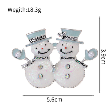 Καρφίτσα Dong Lan Jewelry από κράμα ψευδάργύρου, σχέδιο χιονάνθρωπος και τάρανδος, ρετρό στυλ, ηλεκτροπλατιωμένο φινίρισμα