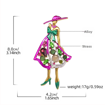 Κράμα καρφίτσα, κομψή διαμαντοκοσμημένη για γυναίκες – διακοσμητικό, πολυλειτουργικό δώρο