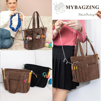 Corduroy Wool Storage Bag με χεϊρουλαβή, πολυχρηστικός οργανωτής για υπνοδωμάτιο