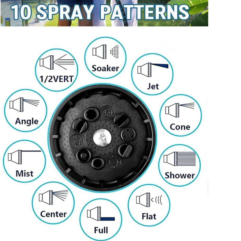 Teleskopinė sodo žarnos purkštuvė JCX-080085, plastikinis korpusas, vandens slėgis 8, purškimo atstumas 10, skirtas automobilių plovimui, sodo laistymui ir balkono laistymui