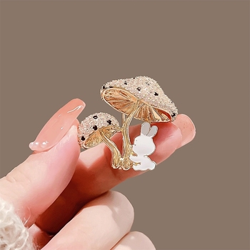 Καρφίτσα Κουνελάκι-Μανιτάρι, Διαμαντωμένη Κράμα Ψευδαργύρου, Για Όλους, Πολυχρηστικό Ζωικό Αξεσουάρ