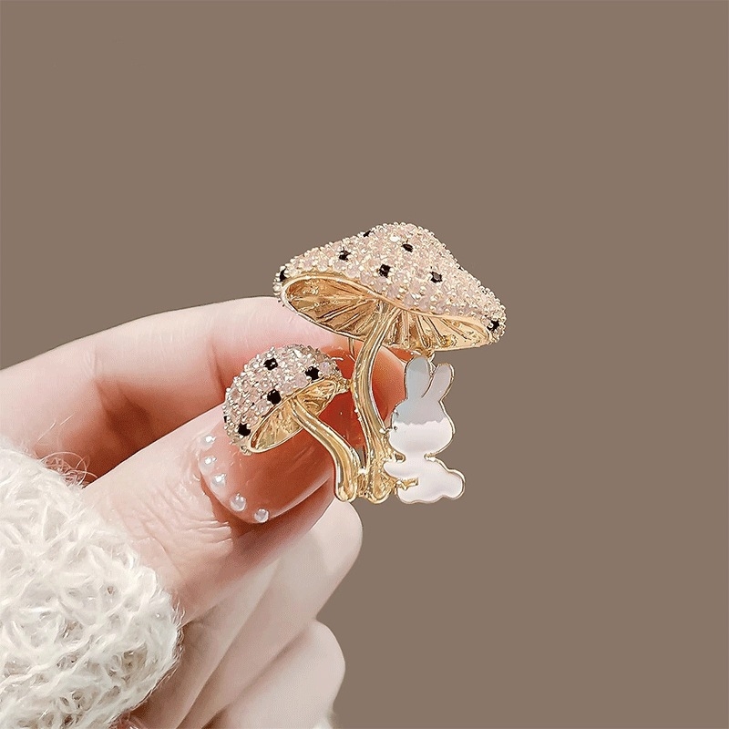 Καρφίτσα Κουνελάκι-Μανιτάρι, Διαμαντωμένη Κράμα Ψευδαργύρου, Για Όλους, Πολυχρηστικό Ζωικό Αξεσουάρ