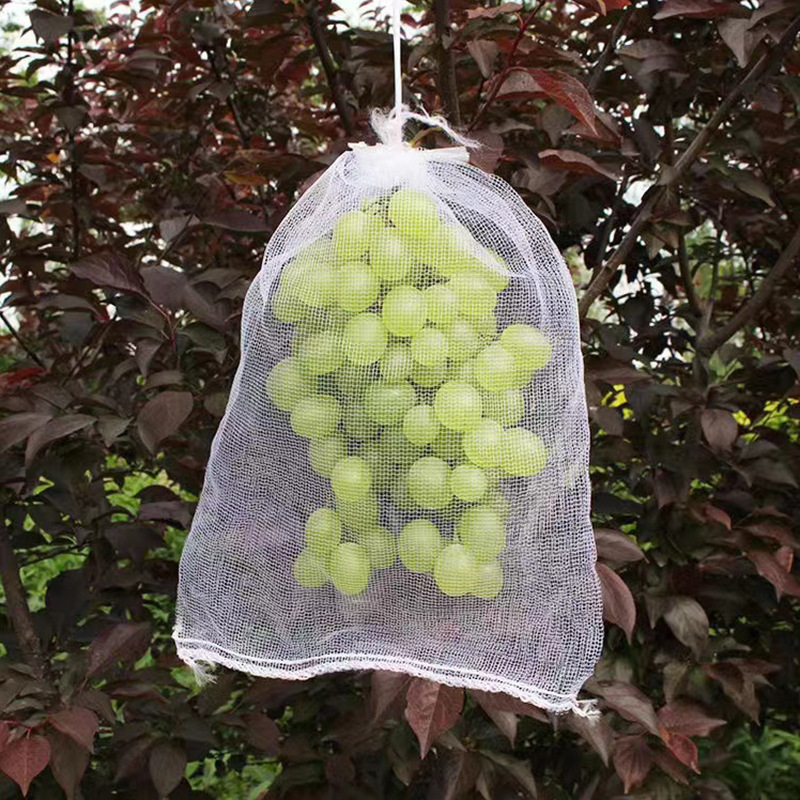 Vaisių tinklo maišelis iš PE, storintas, su savarankiškai užsidarančiu užsegimu, maisto naudojimui