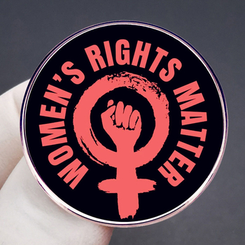 Καρφίτσα για τα Δικαιώματα των Γυναικών με Γράμματα, Μέταλλο, Ηλεκτροπλατίωση