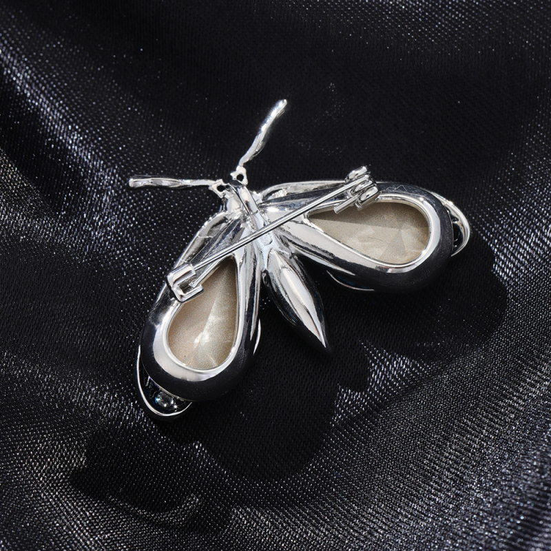 Moteriška bičių formos segė iš vario, su cirkonais, su deimantų įdėjimu, Princesių serija