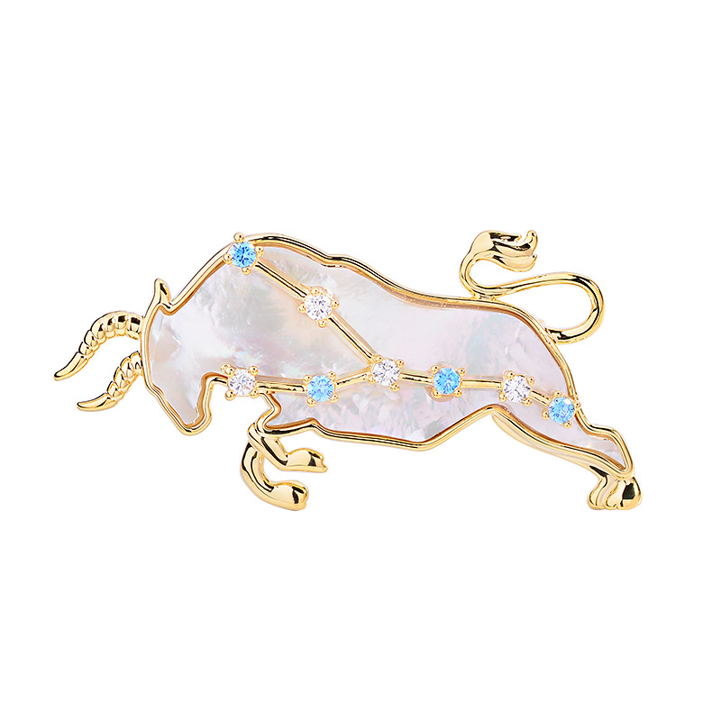 Брошка медна констелация, електроплатирана, елегантен дамски аксесоар