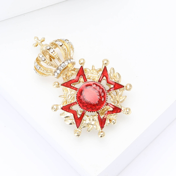 Γυναικεία καρφίτσα με κορώνα από κράμα και σμάλτο – διακοσμητικό αξεσουάρ μόδας