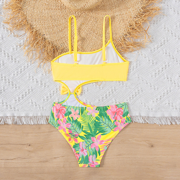 Viengubis vaikų maudymosi kostiumėlis mergaitėms, poliesteris, greitai džiūstantis, be nugaros dizaino