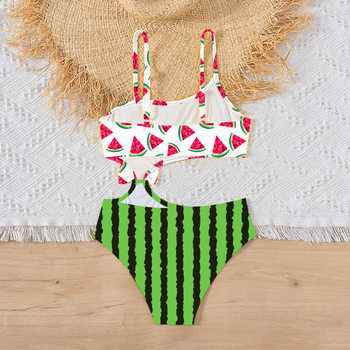 Viengubis vaikų maudymosi kostiumėlis mergaitėms, poliesteris, greitai džiūstantis, be nugaros dizaino