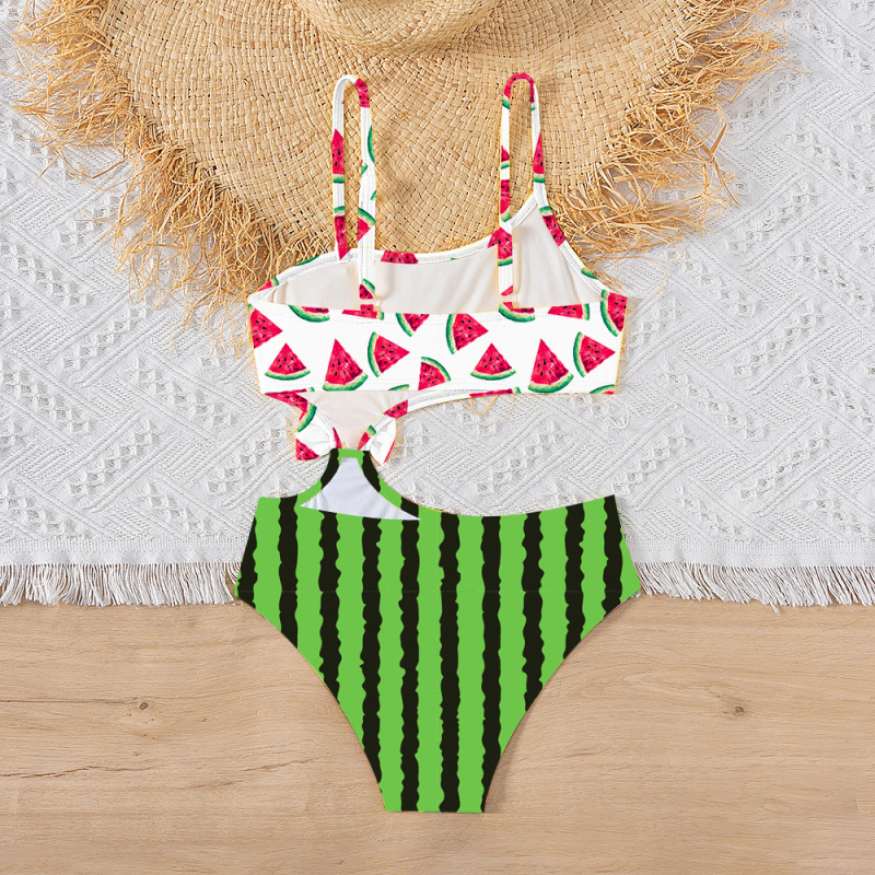 Viengubis vaikų maudymosi kostiumėlis mergaitėms, poliesteris, greitai džiūstantis, be nugaros dizaino