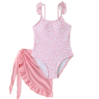 Σετ μαγιό δύο τεμαχίων για κορίτσια: Μπικίνι πάνω μέρος με φούστα από διάφανη γάζα, Πολυεστέρας 170 g/m², Επένδυση: Πολυεστέρας με 18% ελαστάνη