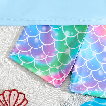 Παιδικό μαγιό με μακριά μανίκια για κορίτσια — σχέδιο καρτούν, υψηλή ελαστικότητα, ύφασμα 82% πολυεστέρας, επένδυση 18% σπάντεξ, για κολύμβηση και ρηχές βουτιές