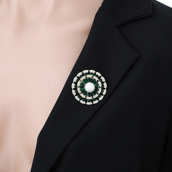 Sagė saulėgrąžos formos, varis, cirkonas, deimantų įdėtas