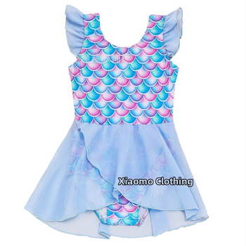 Παιδικό ολόσωμο μαγιό για κορίτσια με εκτύπωση φολίδων ψαριού, χωρίς μανίκια, γρήγορο στέγνωμα, υψηλή ελαστικότητα, ύφασμα πολυεστέρα 82%, επένδυση πολυεστέρα