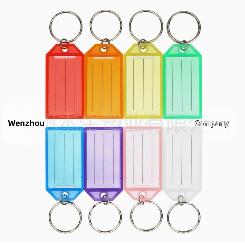 Ключодържател с двойно въртящ се пръстен и пластмасова етикета за багаж