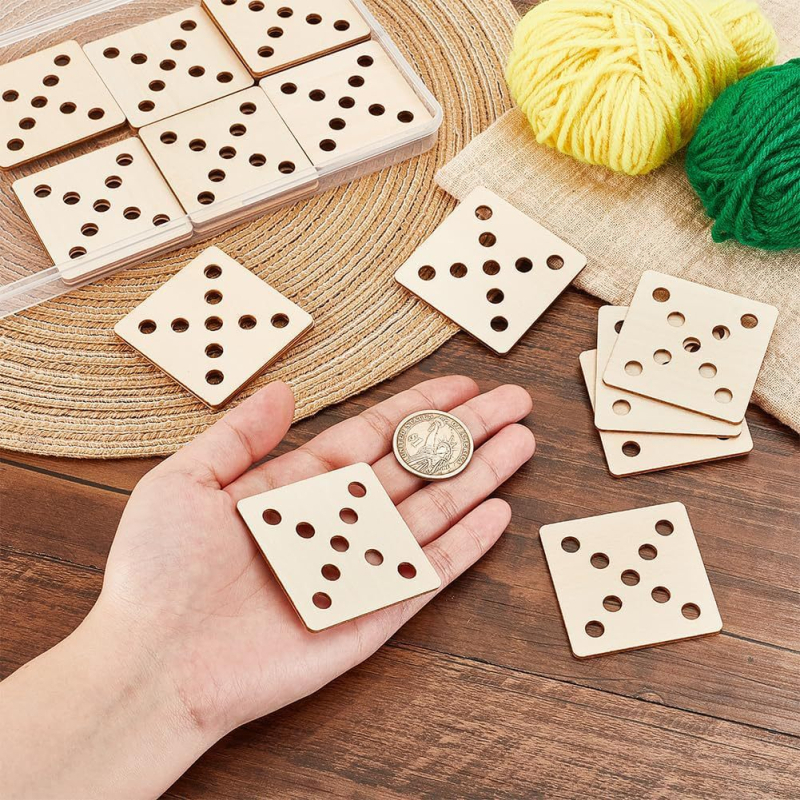 Drveni ručni tkalački set – boxwood, crtić stil, opća upotreba
