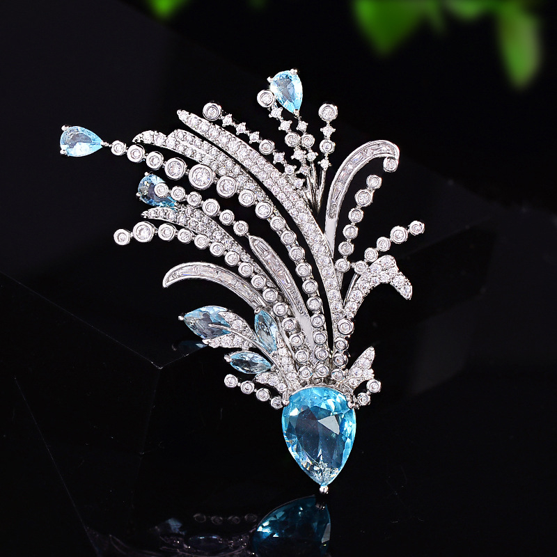 Rézből készült bross, női és virág alakú, elektropolírozott felülettel, 2025 nyári kiadás, elegáns stílus