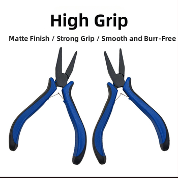 Lapos orrú fogó teflon bevonattal és műanyag markolattal DIY ékszerkészítéshez, kampó kötéséhez és zsinórhúzáshoz