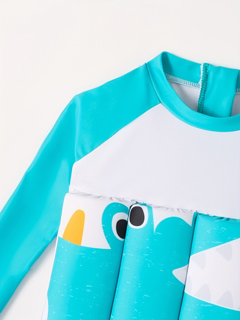 Για αγόρια: μαγιό ενός κομματιού με πλωτικότητα, μακριές μανίκια και κοντές παντελόνες, πολυεστέρας