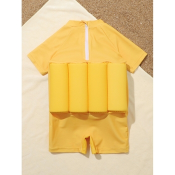 Κοριτσίστικος ολόσωμος μαγιό με ενσωματωμένο φουσκωτό σωσίβιο, για κορίτσια 3–6 ετών, ύφασμα πολυεστέρα με επένδυση νάιλον, βάρος 200 g/m2